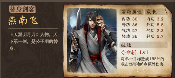古龙群侠传燕南飞属性分析