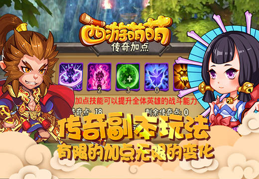 《西游萌萌》传奇副本玩法，有限的加点无限的